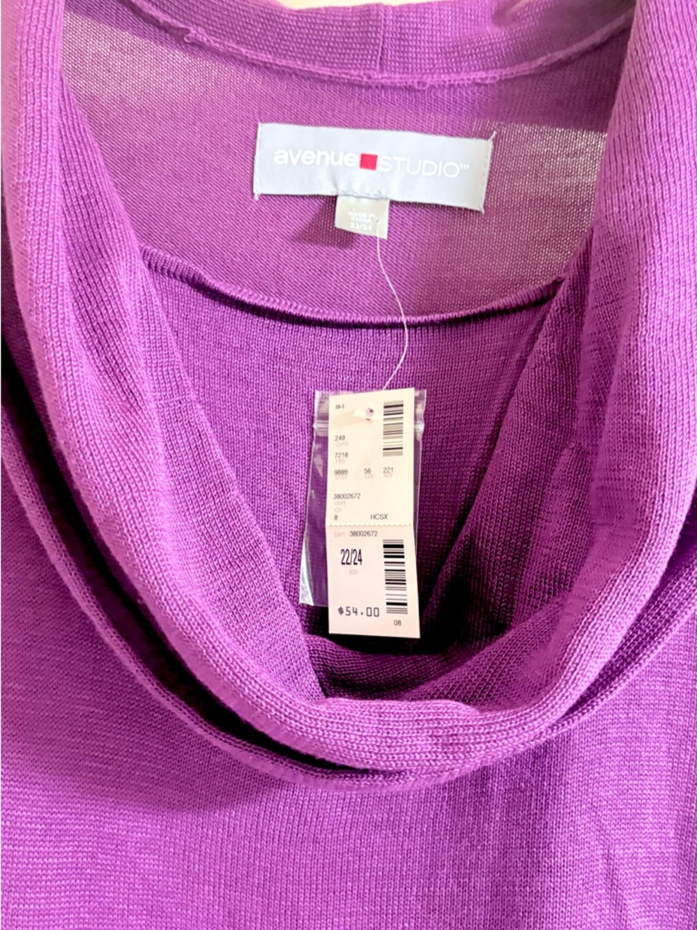 Cowl Neck Short-Sleeve Sweater - Purple - Picture 5 of 5